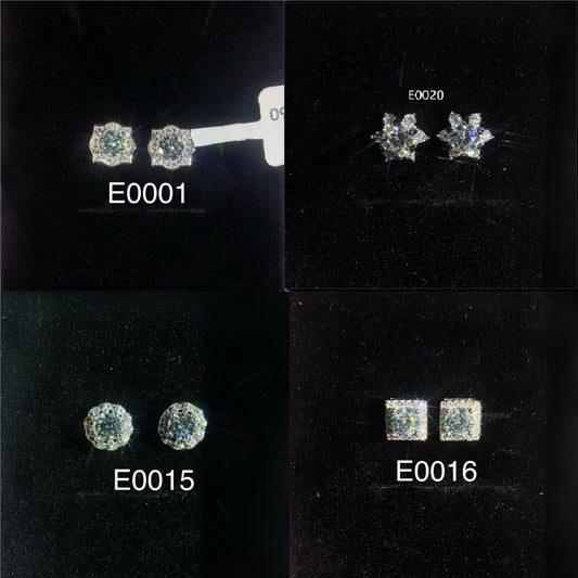 Silver 925 Moissanite Ear Stud 0.5 Carat