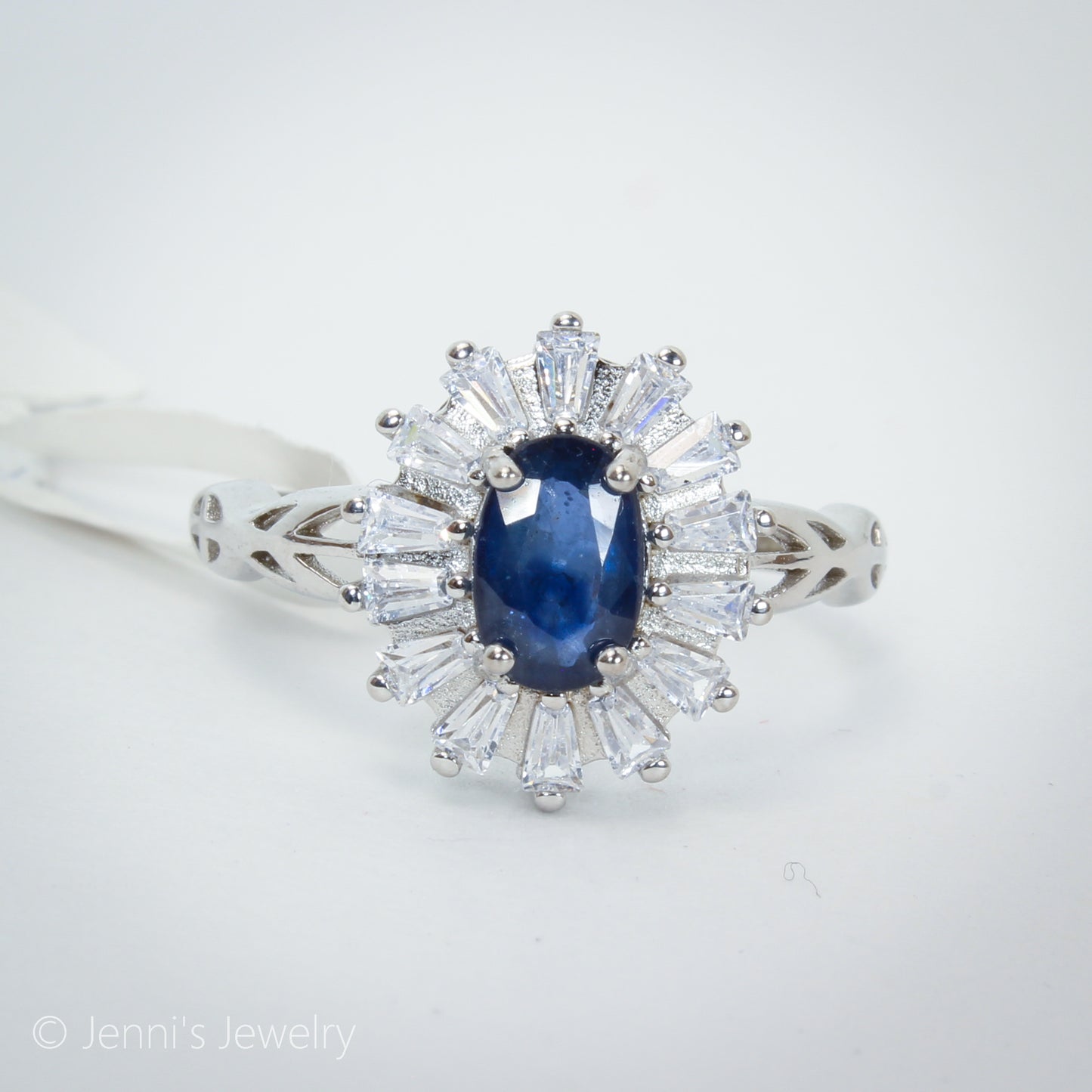 [DML-J18] Silver 925 Sapphire Luxurious Style Adjustable Ring