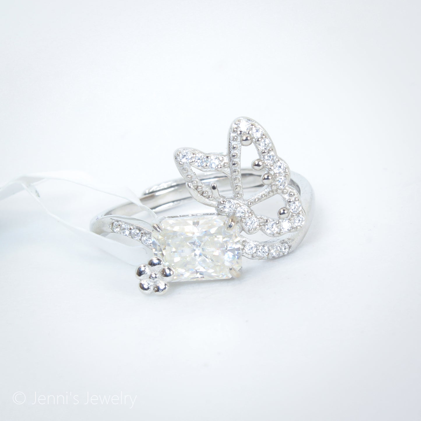 [GSJ-J48] Silver 925 Moissanite Butterfly Radiant Cut