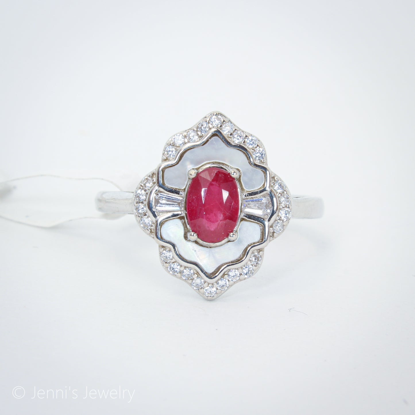 [JL-J19] Silver 925 Silver Set Ruby Ring