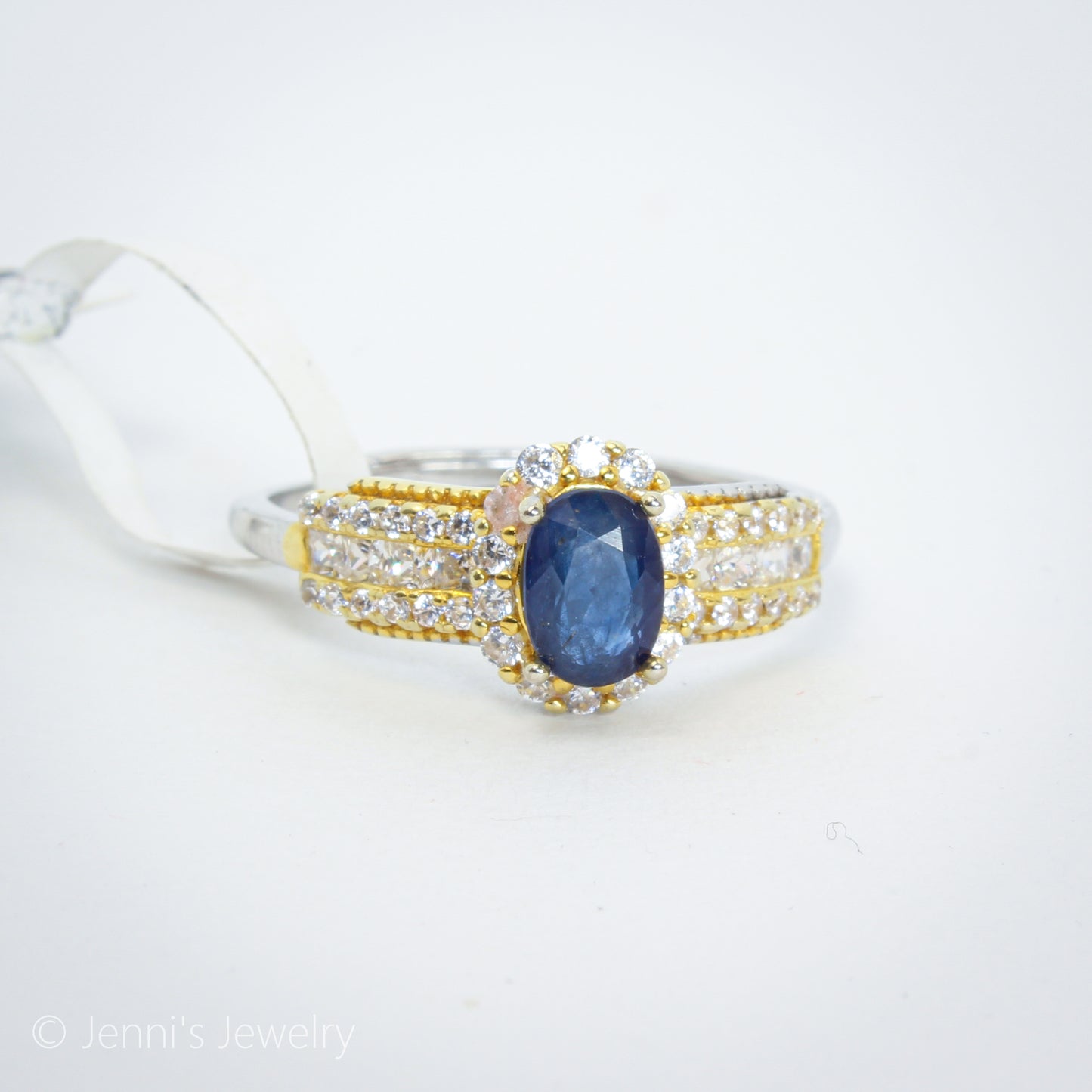 [JL-J22] Silver 925 Silver Inlaid Sapphire Luxury Ring