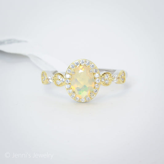 [JL-J23] Silver 925 Lovely Oval Opal Ring