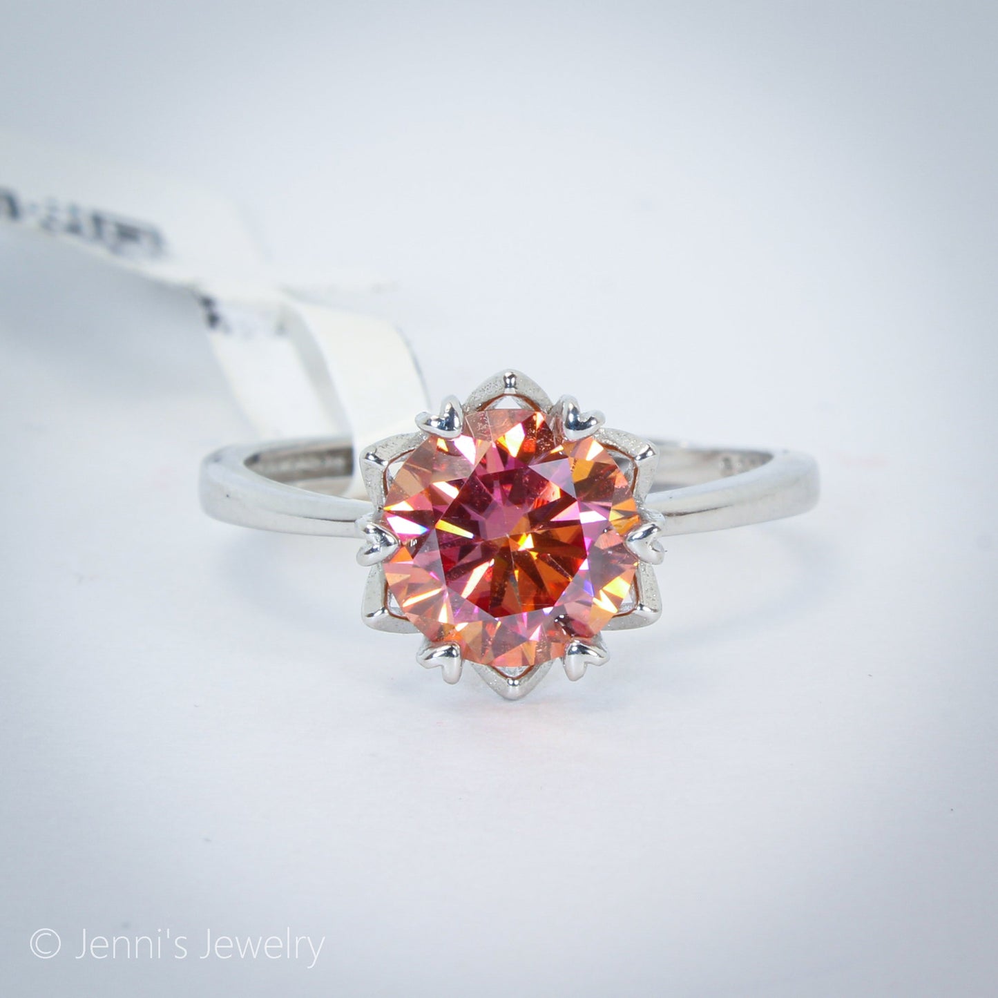 [QBF-XGH-J2007] Silver 925 2 CT Sunset Colorful Moissanite Ring