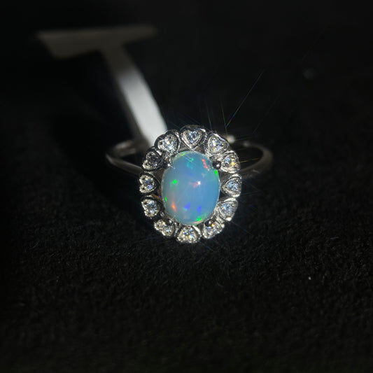 【YD-J06】Silver925 Opal Ring Adjustable Size