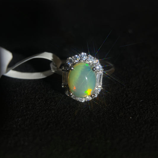 【YD-J10】Silver925 Opal Ring Adjustable Size