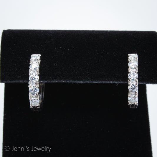 [YY-E0019] Silver 925 Moissanite Hoop Earrings