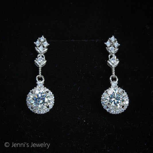 [YY-E1003] Silver 925 2 CT Dangling Moissanite Earrings