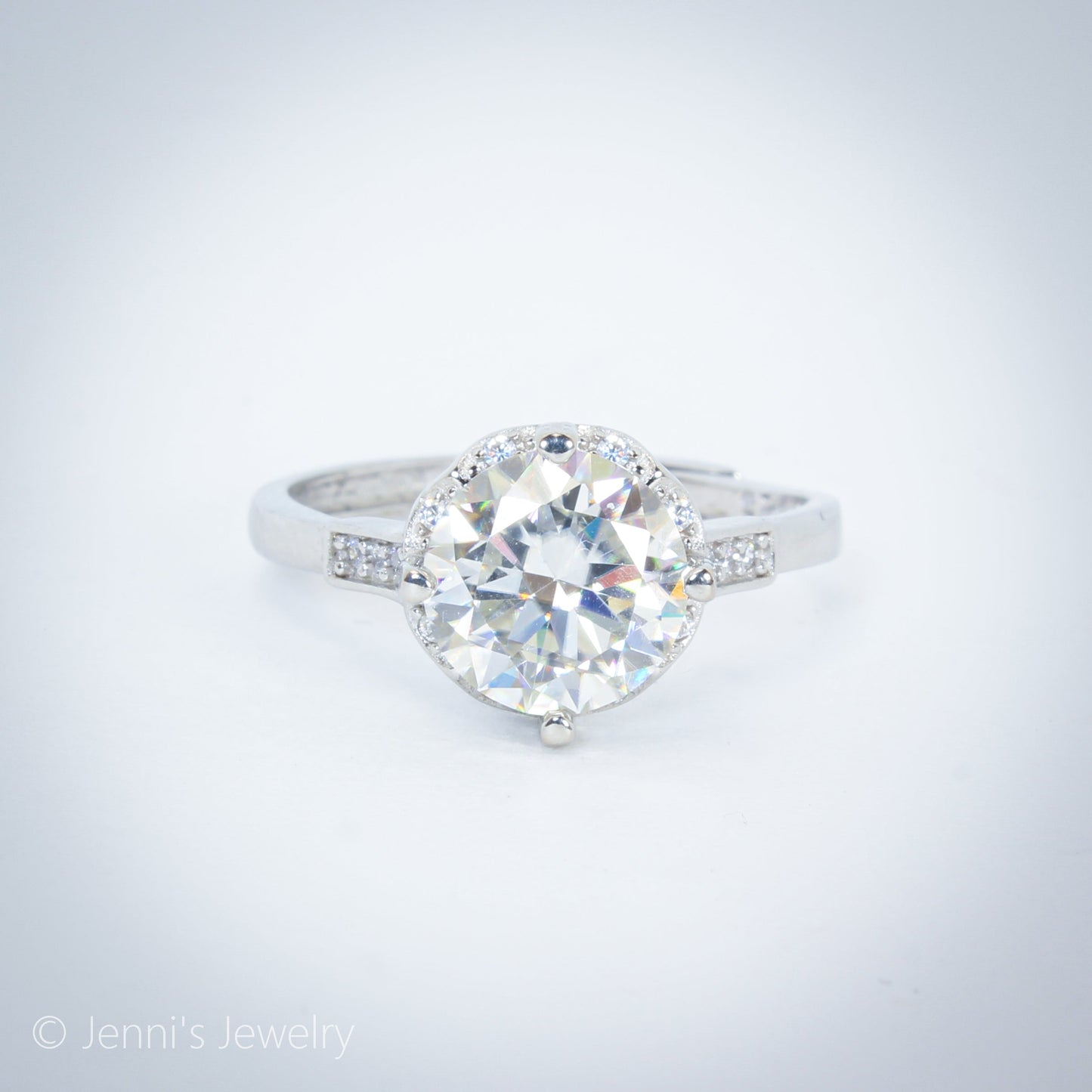 [YY-J2004] Silver 925 2CT Flower Shape Moissanite Ring