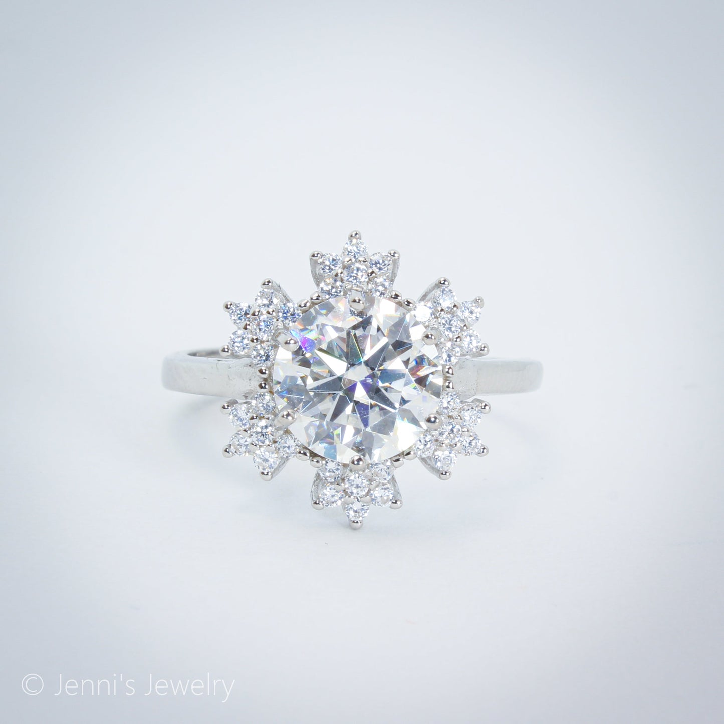 [YY-J2014] Silver 925 2CT Snowflake Shape Moissanite Ring